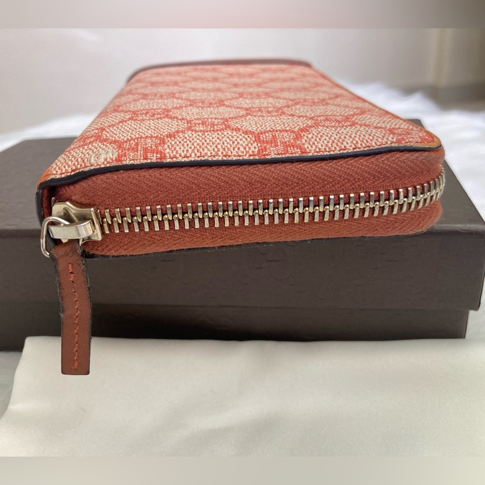 Authentic Gucci Reddish-Orange Zip Around Wallet - image 7